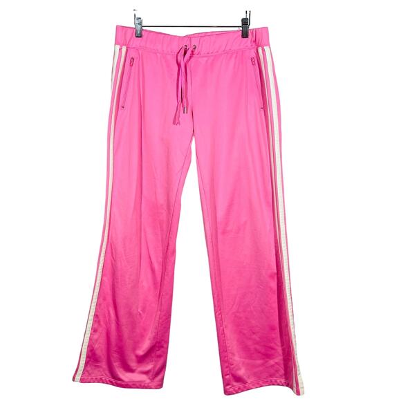 Juicy Couture Side Stripe Track Pants Pant Sweatpants Pink White Casual - L - Picture 1 of 5